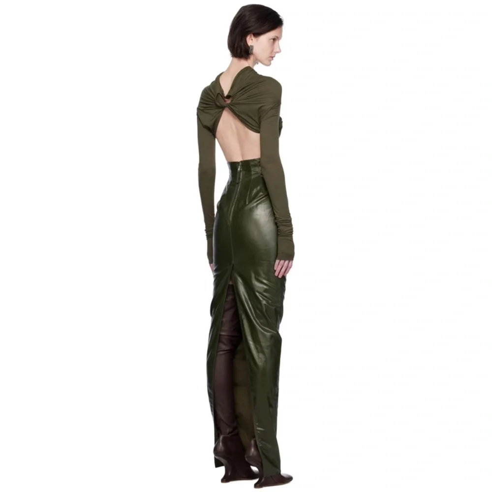 Rick Owens Dirt Pillar Denim Maxi Skirt, 38 - Picture 10 of 10